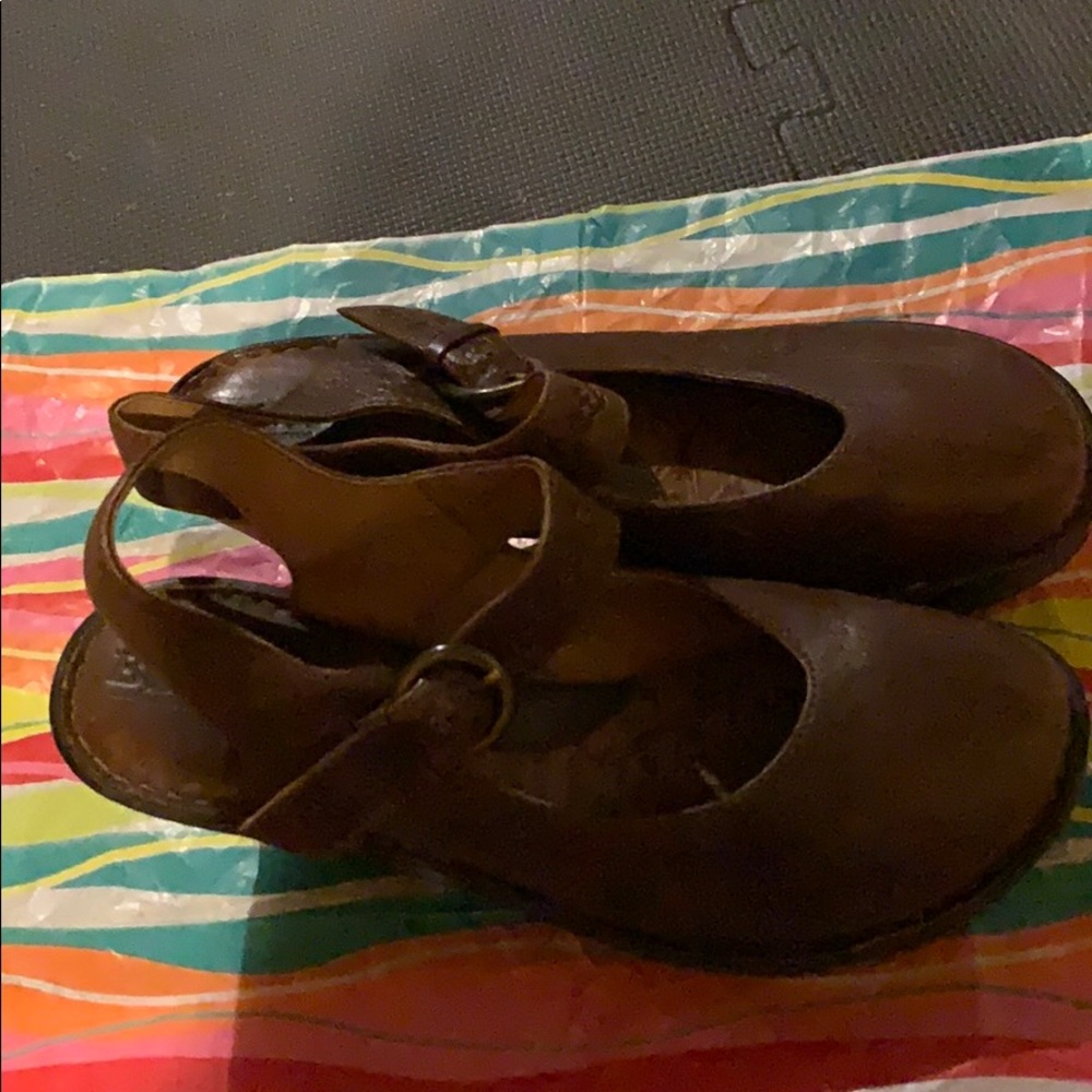 Brown platform wedges